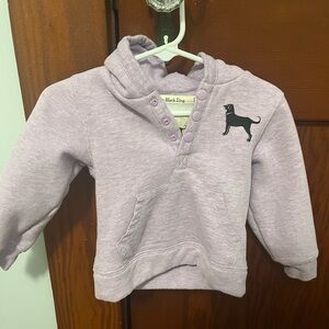 Girls purple black dog sweatshirt. Size 12 months.